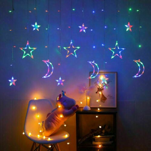 LED Fairy String Window Curtain Lights Star Christmas Xmas Party Home Indoor LED Fairy String Window Curtain Lights Star Christmas Xmas Party Home Indoor