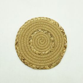 Home Straw Cotton String Placemat (Option: Light Coffee Color-18cm About 58g)