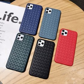 Fashion Woven Pattern Cooling Phone Case Soft Silicone Case For ; iPhone 11/12 Pro Max (Color: Red, size: IPhone 11 Pro)