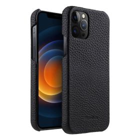 Melkco is suitable for Apple 13ProMax mobile phone case iPhone 14Plus leather 12 min anti slip fall cover (Applicable model: iPhone 11, colour: black)