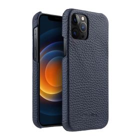 Melkco is suitable for Apple 13ProMax mobile phone case iPhone 14Plus leather 12 min anti slip fall cover (Applicable model: iPhone 11, colour: navy blue)