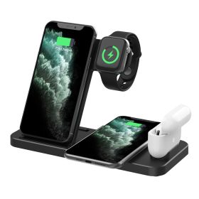 Popular mobile phone wireless charger 18W fast charge for 12/13/14 headset watch compatible with Android phone (colour: black)