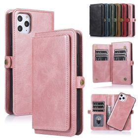 Vegan Leather Magnetic Card Holder Wallet Case with Strap for iPhone X to 14 Series (Color: Black, size: For iPhone XR)